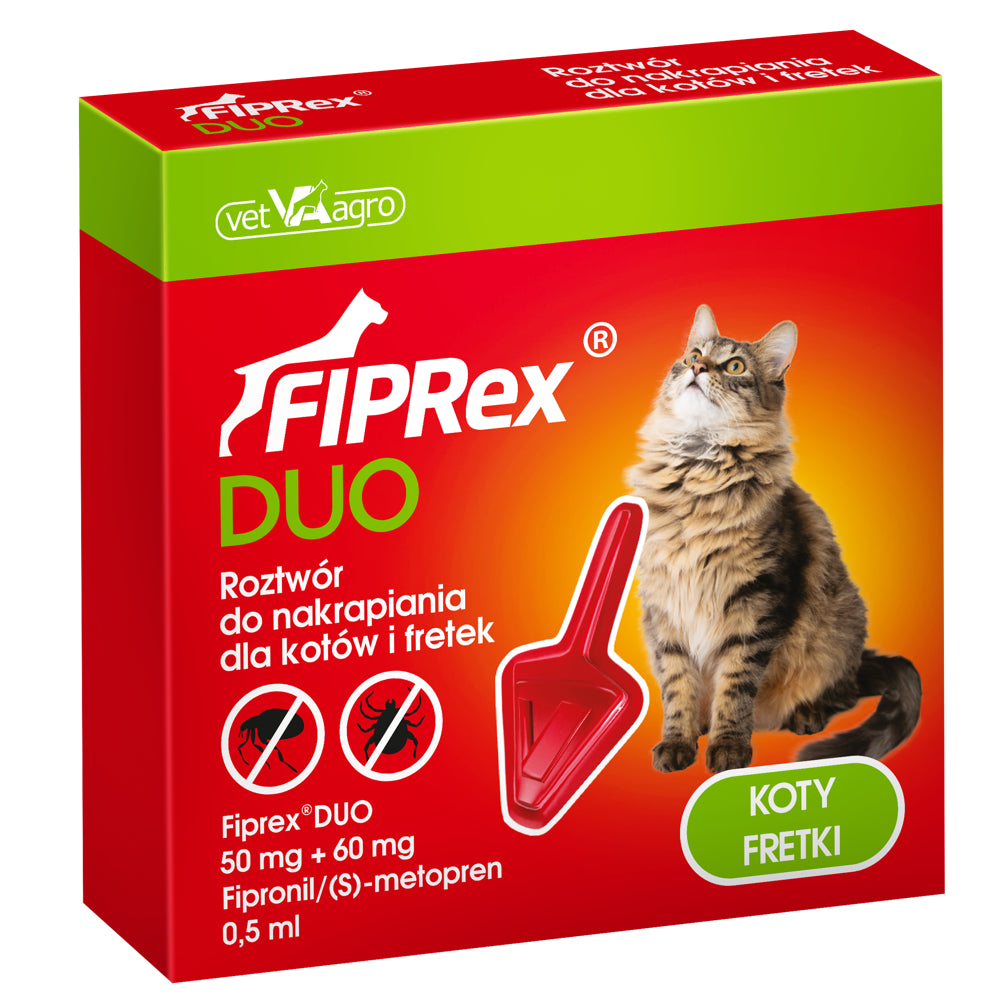 Fiprex Duo Roztwór Do Nakrapiania  Dla Kotów i Fretek 1 x 0,5 ml