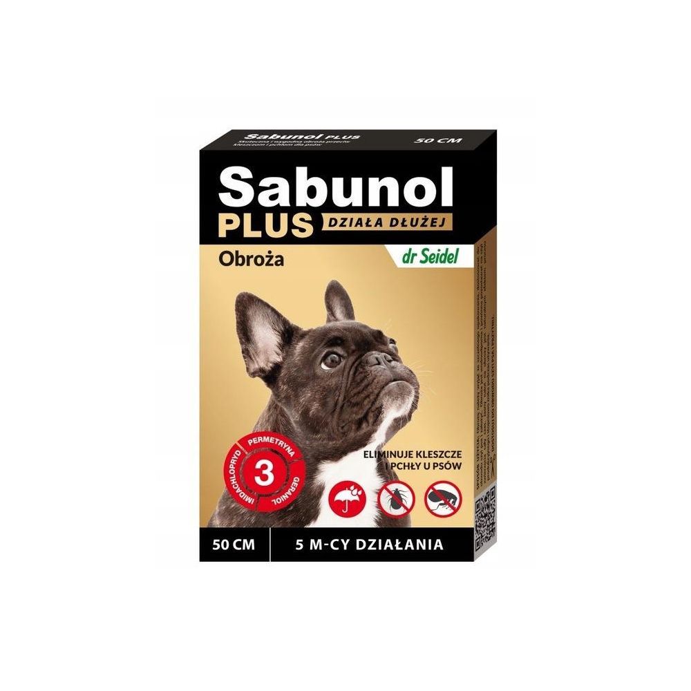 Sabunol Plus Obroża dla Psa Przeciw Pchłom i Kleszczom 50 cm - Działanie do 5 miesięcy