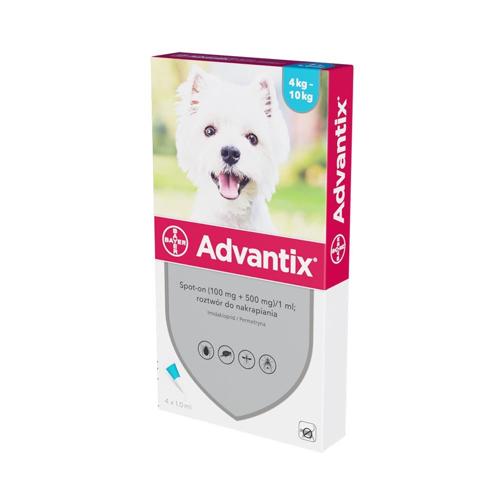 Bayer Advantix Spot On dla Psów od 4 do 10 kg 1 x 1 ml