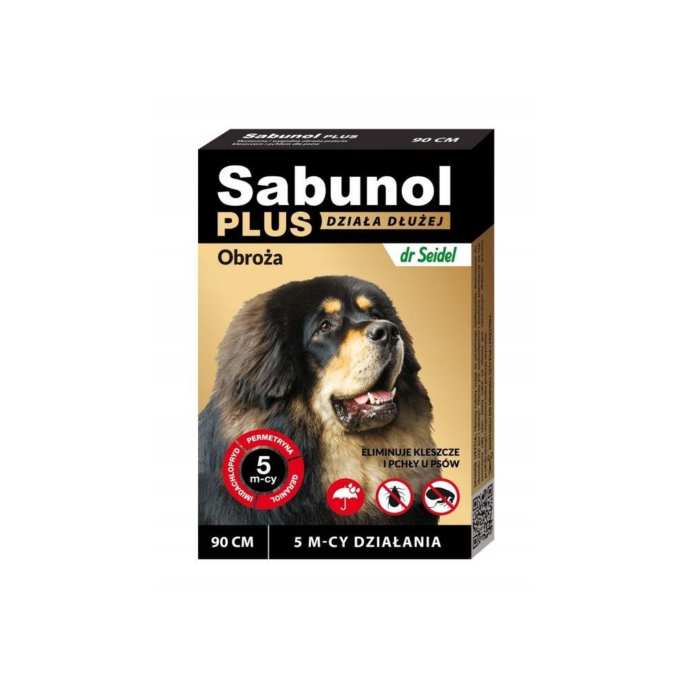 Sabunol Plus Obroża dla Psa Przeciw Pchłom i Kleszczom 90 cm - Działanie do 5 miesięcy