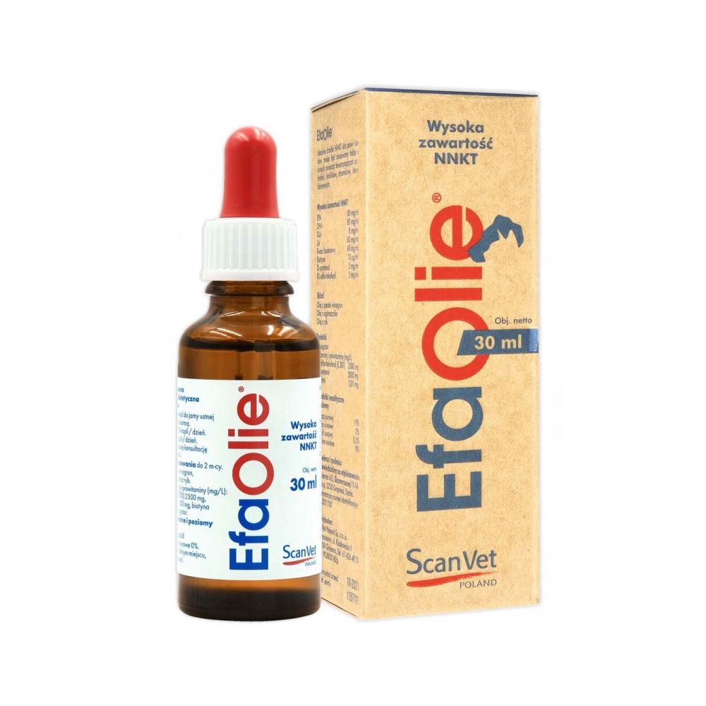 Scanvet Efa Olie Preparat Wspomagający przy Chorach Skóry U Psów 30 ml