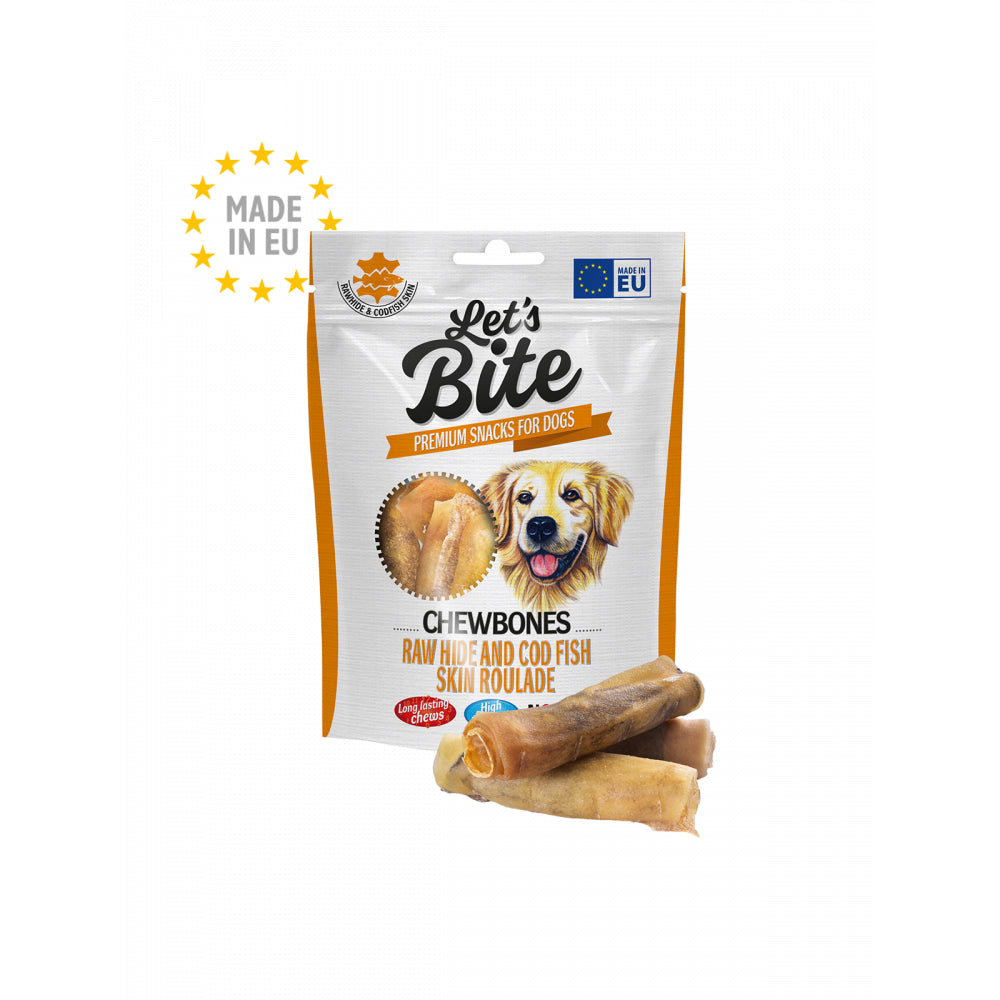 Brit Lets Bite Chewbones Raw Hide & Cod Fish Skin Rolki Do Żucia Dla Psa 135 g