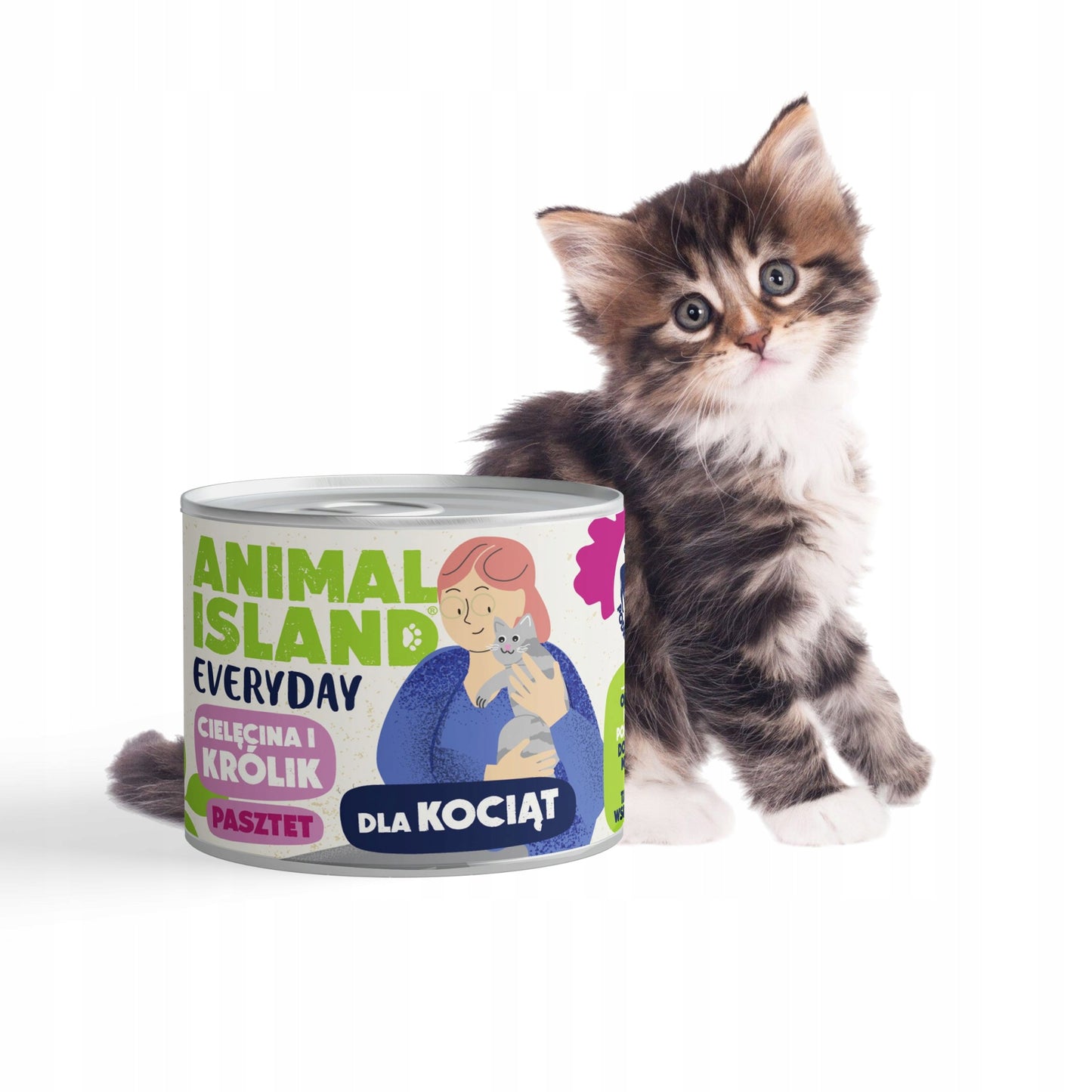 ANIMAL ISLAND Everyday Kocięta Cielęcina i Królik 185g karma mokra dla kociąt