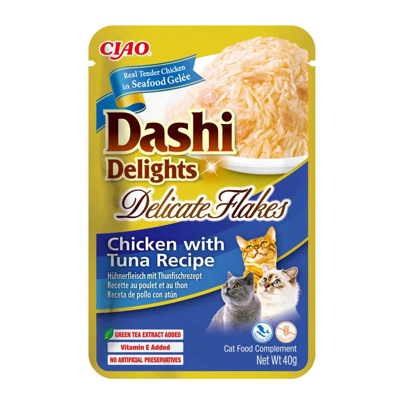 INABA CAT Dashi Delights Flakes Chicken Tuna 40g