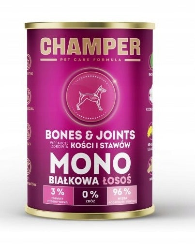CHAMPER Bones&Joints Monobiałkowa Łosoś 400g karma mokra dla psów dorosłych