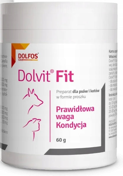 DOLFOS Dolvit Fit 60g redukcja tkanki tłuszczowej u psa i kota