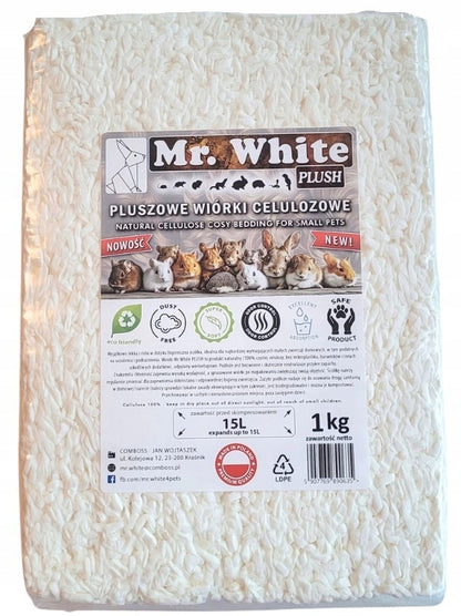 MR. WHITE Wiórki Pluszowe 15l - 1 kg podłoże dla gryzoni królików