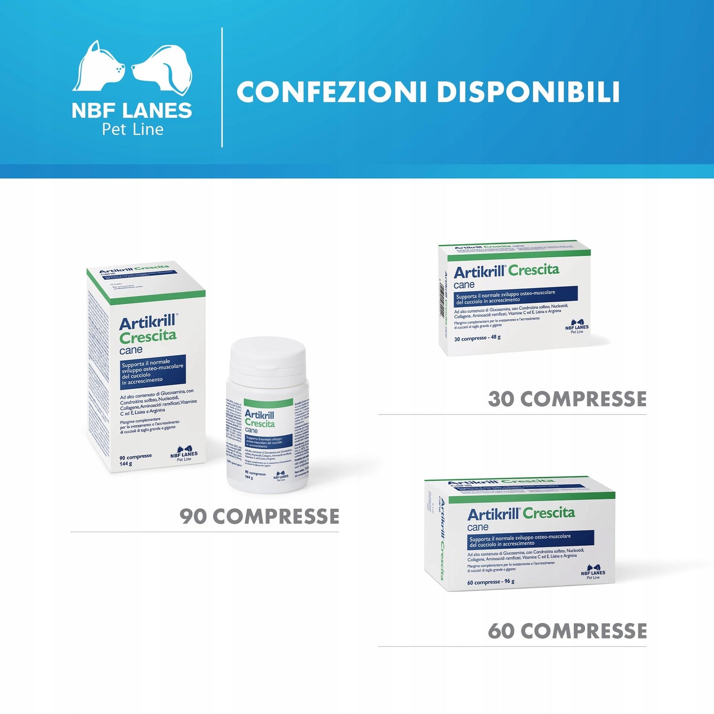 NBF Lanes Artikrill Crescita cane 90 wsparcie wzrostu szczeniąt