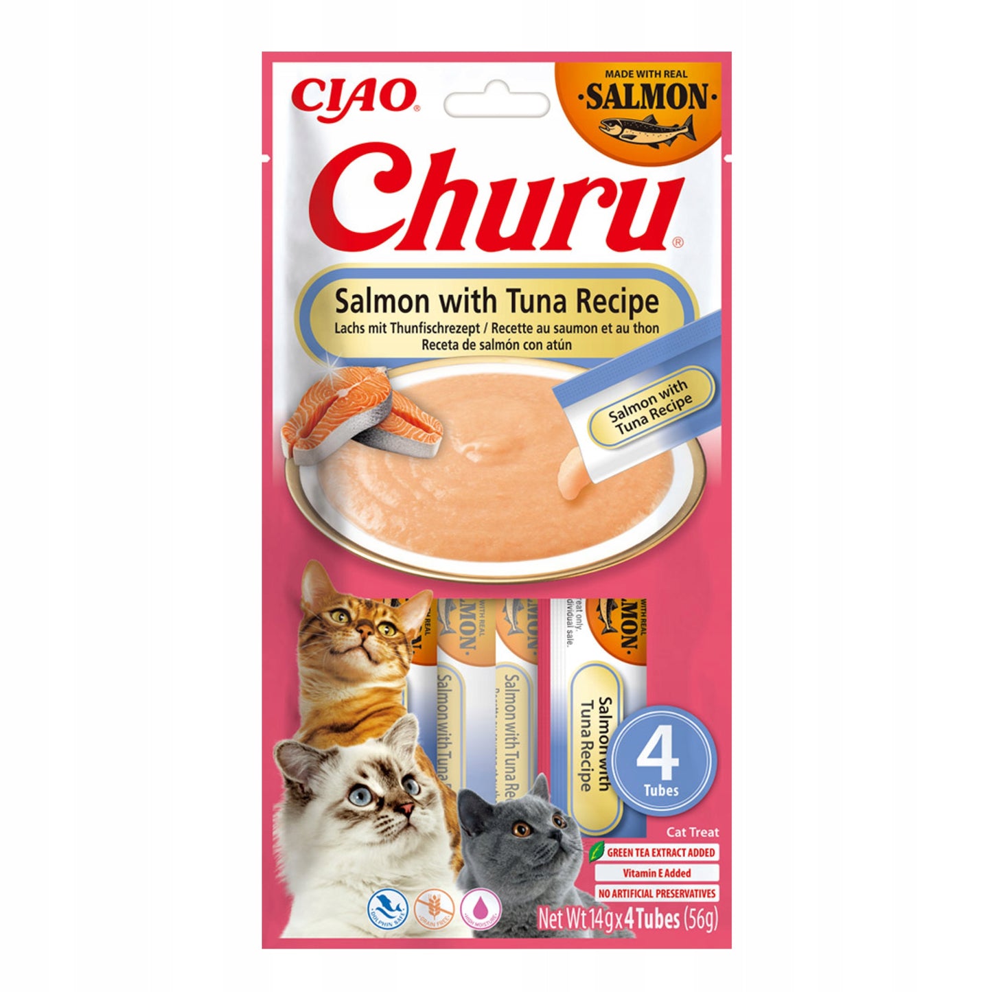 INABA CAT CHURU SALMON WITH TUNA 4x14g (56g)