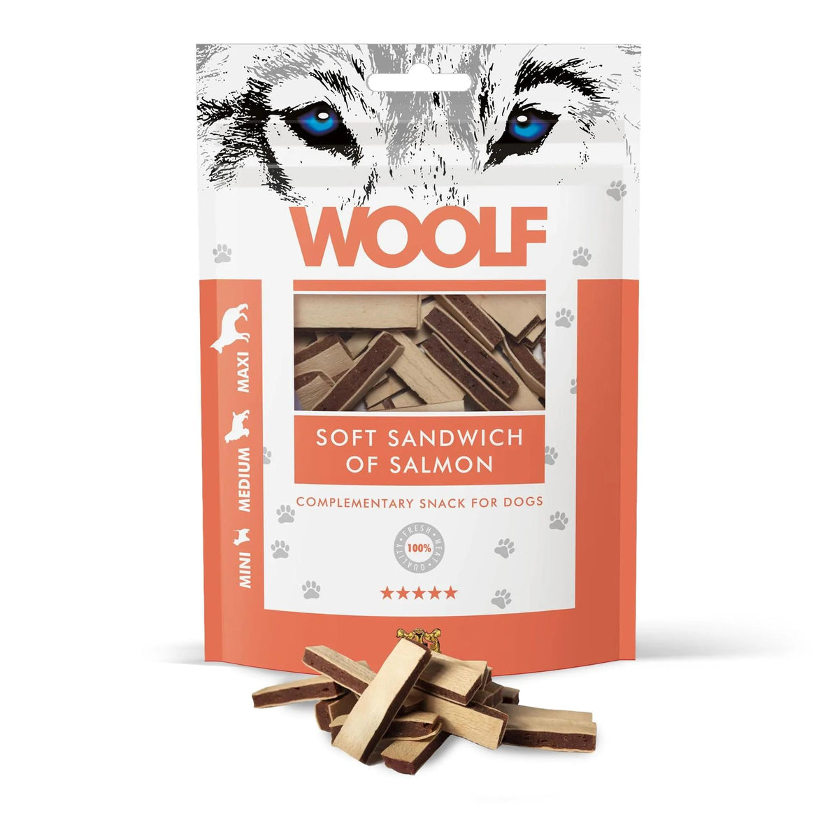 WOOLF Soft Sandwich Of Salmon Łosoś 100g przysmak dla psa