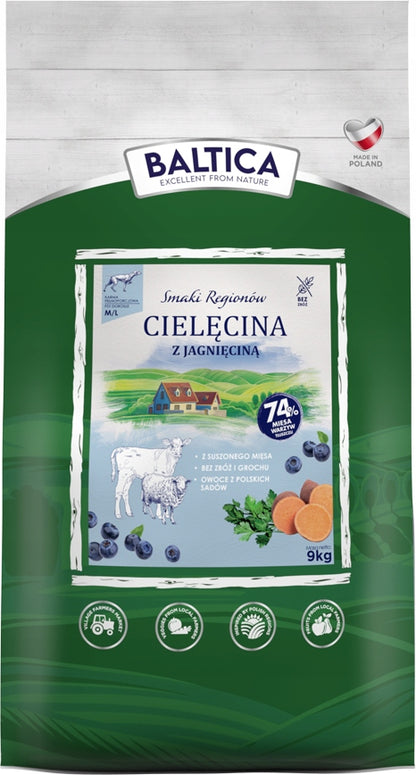 BALTICA Smaki Regionów Cielęcina z jagnięciną M/L 9kg