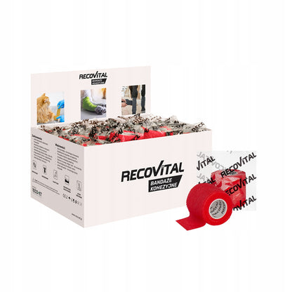 Recovital Bandaż kohezyjny 5cm czerwony