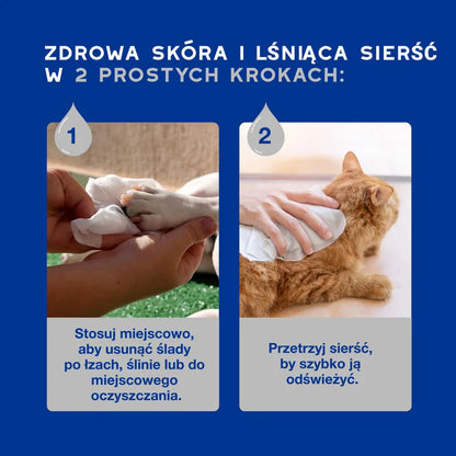 DOUXO Skin &amp; Coat SPA Wipes 100sztuk ultrabezpieczne wielofunkcyjne chusteczki dla psów i kotów