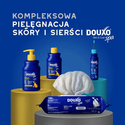 DOUXO Skin &amp; Coat SPA Wipes 100sztuk ultrabezpieczne wielofunkcyjne chusteczki dla psów i kotów