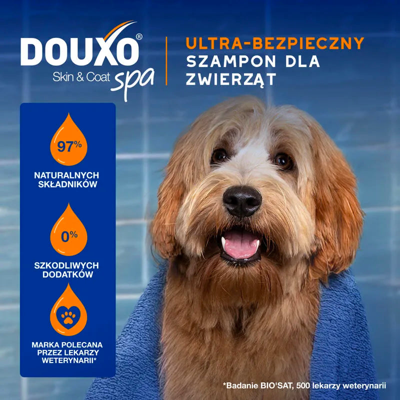 DOUXO Skin & Coat SPA 2in1 Detangling 250ml ultrabezpieczny szampon 2w1 z odżywką dla psów