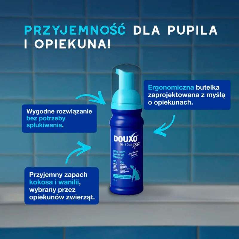 DOUXO Skin & Coat SPA Dog Mousse 150ml ultrabezpieczna pianka odświeżająca bez spłukiwania dla psów