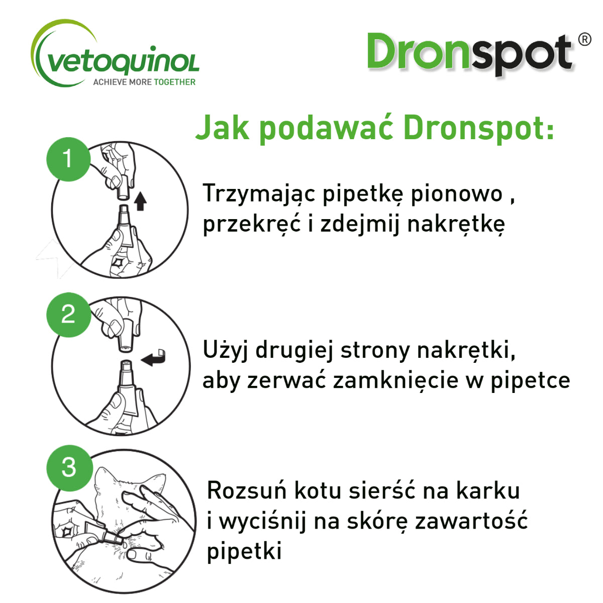 Vetoquinol Dronspot Pipety dla Małego Kota 0,5 kg - 2,5 kg 2 x 0,35 ml