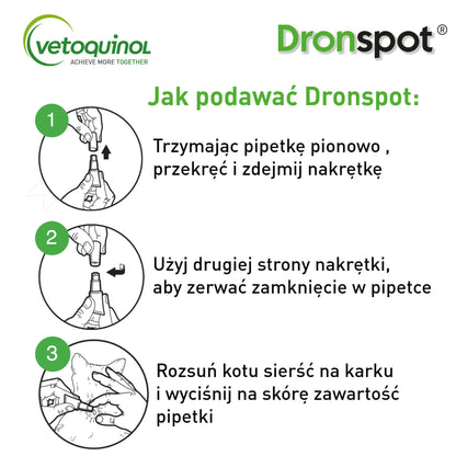 Vetoquinol Dronspot Pipety dla Małego Kota 0,5 kg - 2,5 kg 2 x 0,35 ml