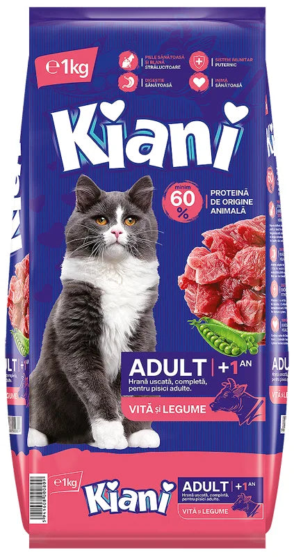 KIANI Adult Veal and Vegetable 1kg z cielęciną i warzywami dla kotów dorosłych