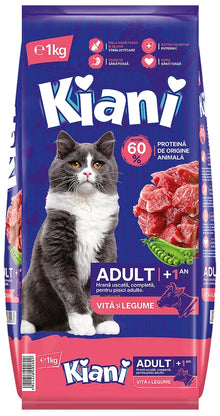 KIANI Adult Veal and Vegetable 1kg z cielęciną i warzywami dla kotów dorosłych