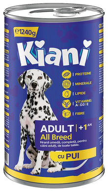 KIANI Adult All Breed Chicken 1240g mokra karma z kurczakiem dla psów dorosłych
