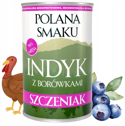 POLANA SMAKU Indyk z Borówkami 400g karma mokra monoproteinowa dla szczeniąt