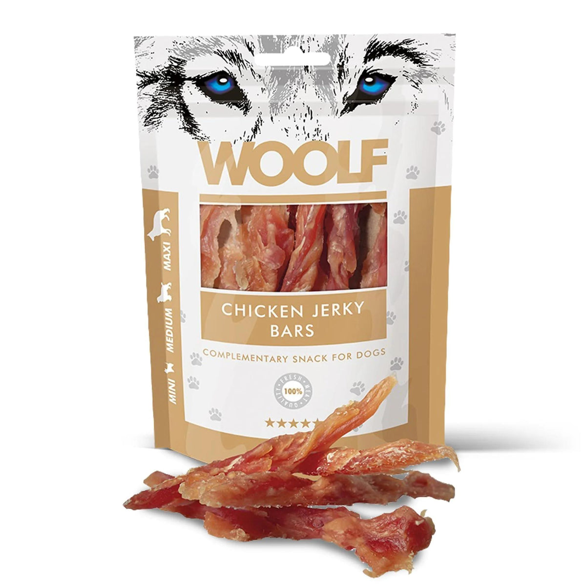 WOOLF Chicken Jerky Bars 100g przysmak dla psa