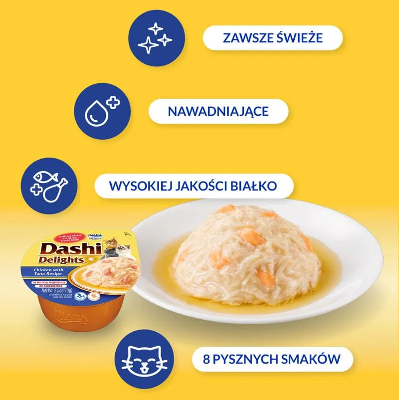 INABA CAT Dashi Delights kurczak i tuńczyk 6 x 70g przysmak dla kota