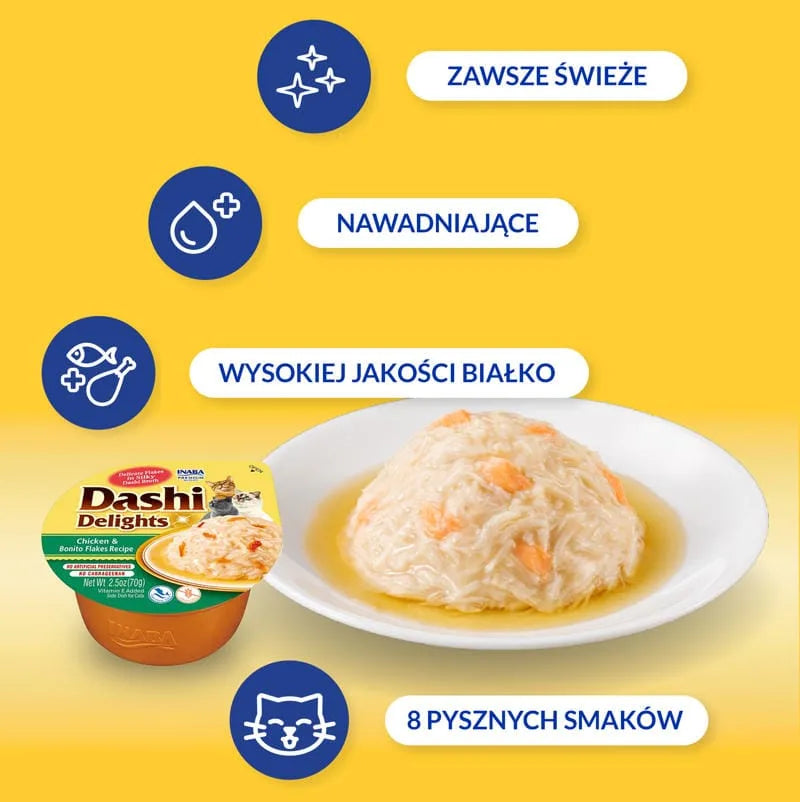 INABA CAT Dashi Delights kurczak płatki bonito 6 x 70g przysmak dla kota