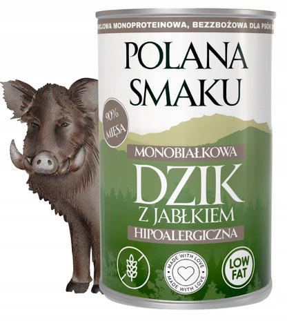 POLANA SMAKU Dzik z Jabłkami 400g karma mokra monoproteinowa dla psów dorosłych