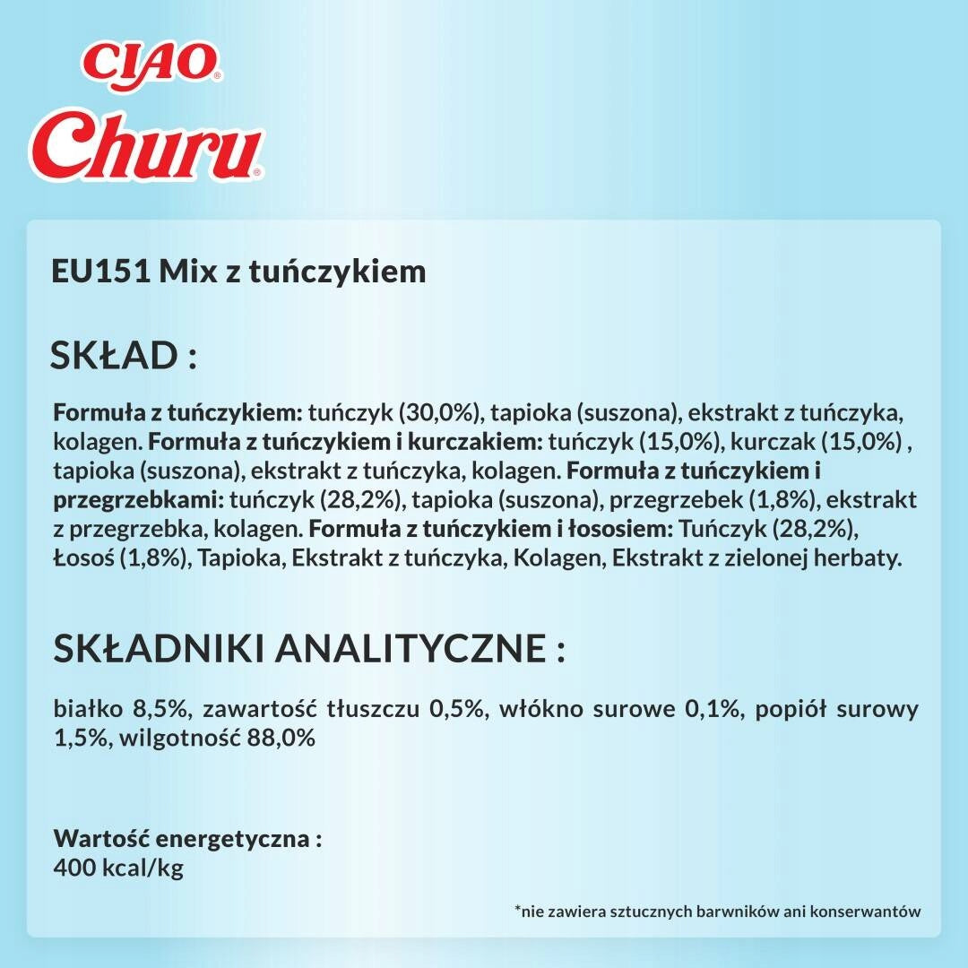 INABA CAT Churu Varieties Tuńczyk 50x14g słoik 700g