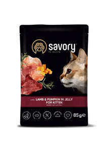 Savory Cat Kittens Lamb&Pumpkin Jelly Karma Mokra Dla Kociąt z Jagnięciną i Dynią w Galaretce 85 g