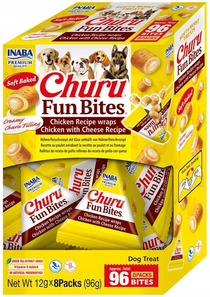 INABA DOG CHURU FUN BITES CHICK&CHEE 8x12g(96g)
