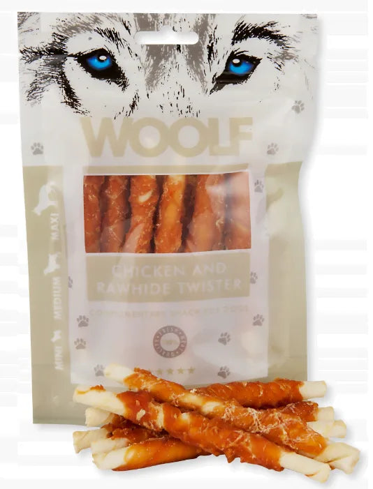 Woolf Chicken And Rawhide Twister Kurczak Przysmak Dla Psa 100 g