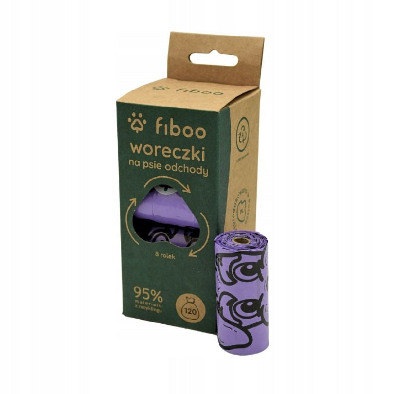 Fiboo Eko Worki na psie odchody - 8pak – fioletowy