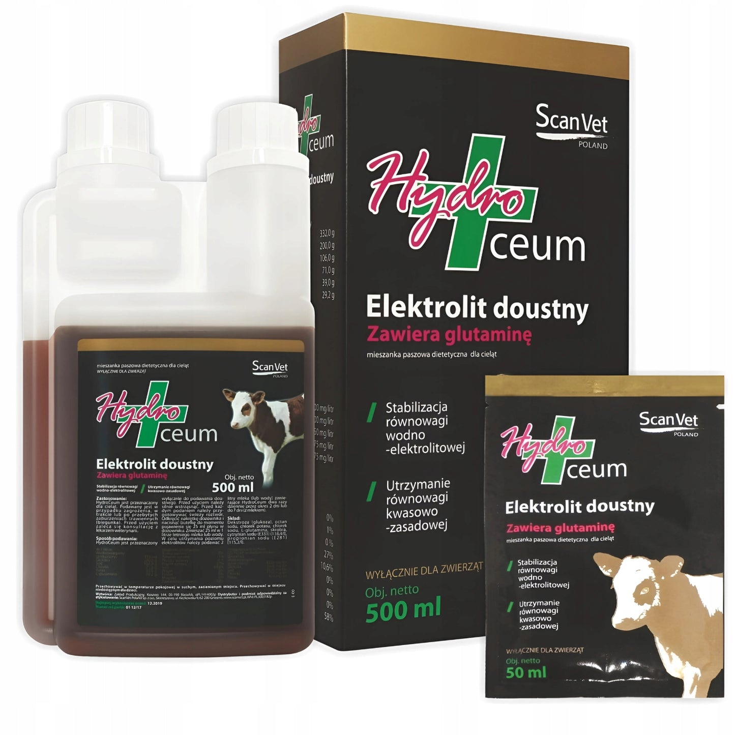 SCANVET Hydroceum 500ml Elektrolit doustny dla cieląt