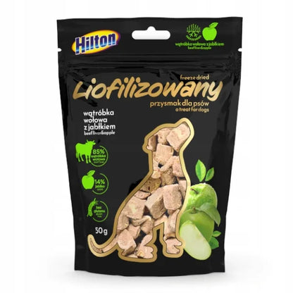 HILTON Liofilizowany przysmak z wątróbką wołową i jabłkiem 50g dla psa