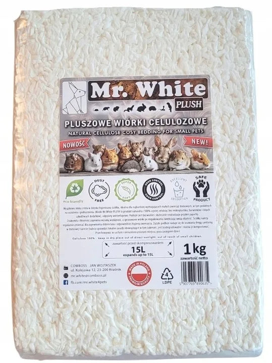 MR. WHITE Wiórki Pluszowe 15l - 1 kg podłoże dla gryzoni królików