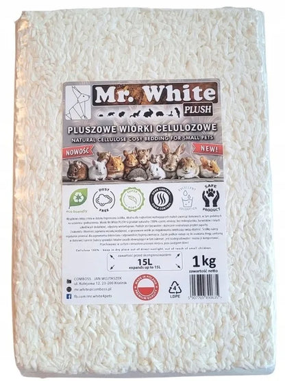 MR. WHITE Wiórki Pluszowe 15l - 1 kg podłoże dla gryzoni królików