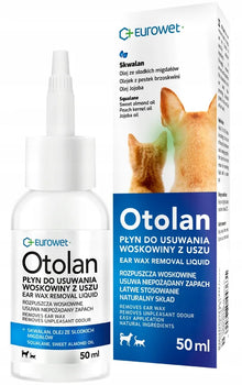 EUROWET Otolan 50ml Płyn do uszu Usuwanie woskowiny dla psa i kota