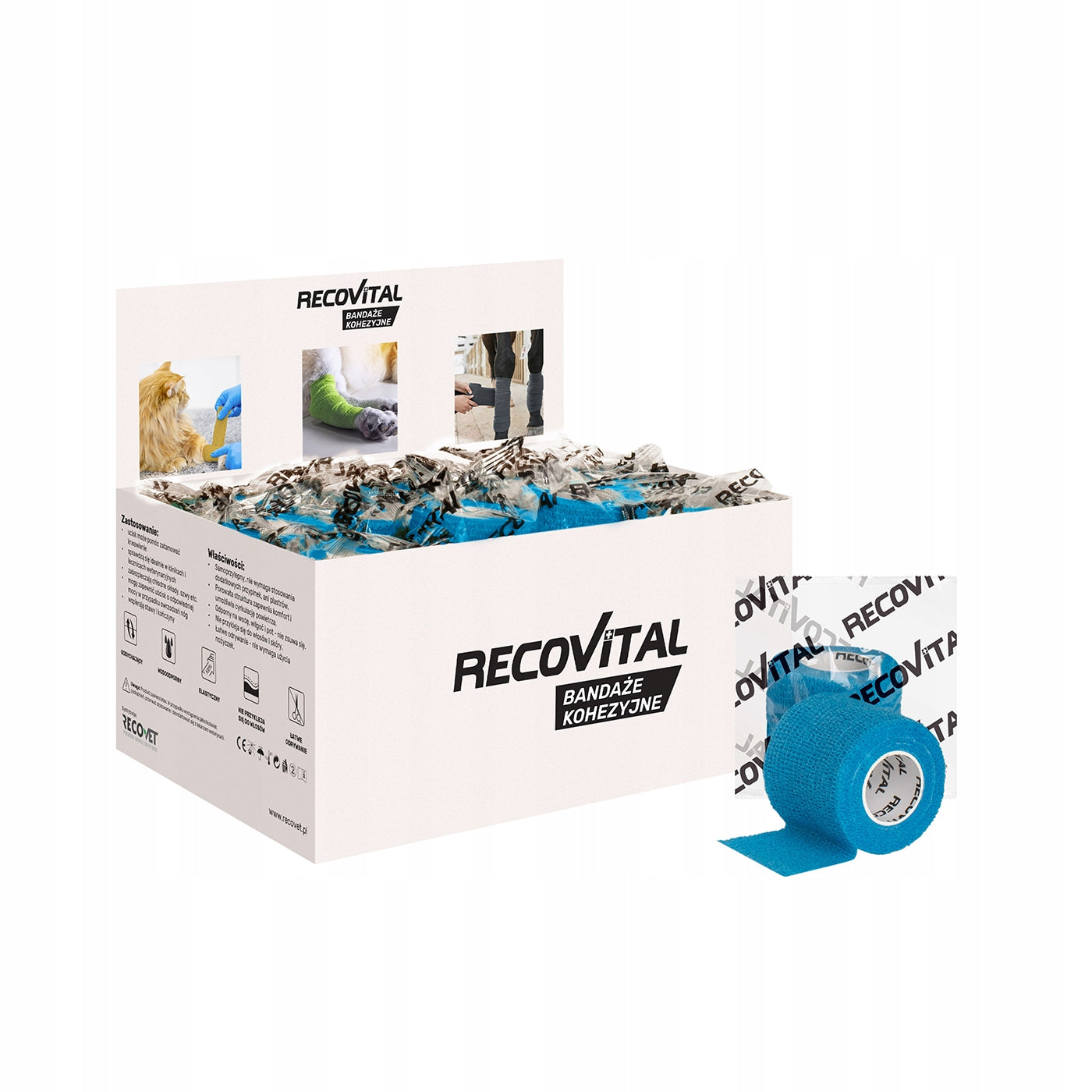 Recovital Bandaż kohezyjny 5cm niebieski