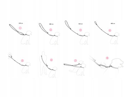 AMIPLAY Smycz regulowana 8in1 BeHappy L Donut