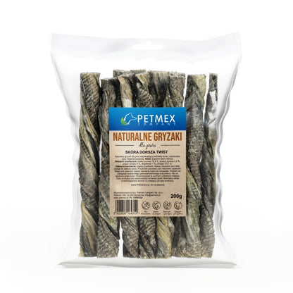 PETMEX Skóra dorsza Twists gryzak naturalny dla psa 200g