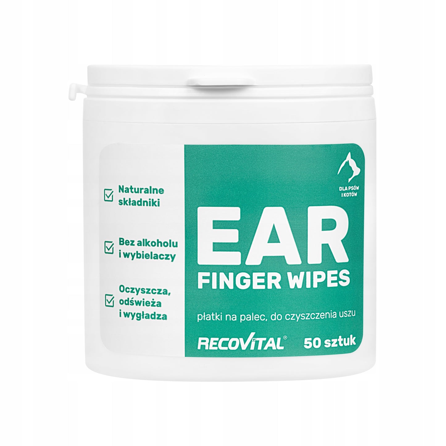 Recovital Ear Finger Wipes 50 sztuk płatki do uszu dla zwierząt