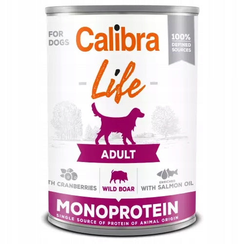 CALIBRA Dog Life Adult Dzik z żurawiną 400g