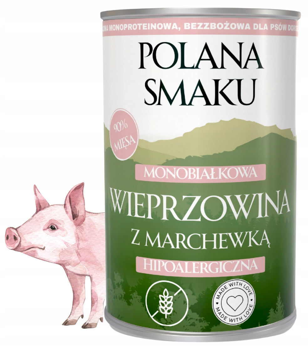 POLANA SMAKU Wieprzowina z Marchwewką 400g karma mokra monoproteinowa dla psów dorosłych