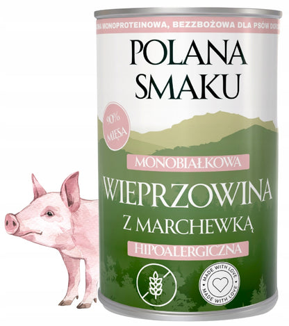 POLANA SMAKU Wieprzowina z Marchwewką 400g karma mokra monoproteinowa dla psów dorosłych
