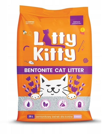Litty Kitty Żwirek Bentonitowy Lawendowy dla kota 25 litrów