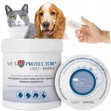 VET PROTECTOR Ear Wipes Chusteczki do Czyszczenia Uszu dla Psów i Kotów