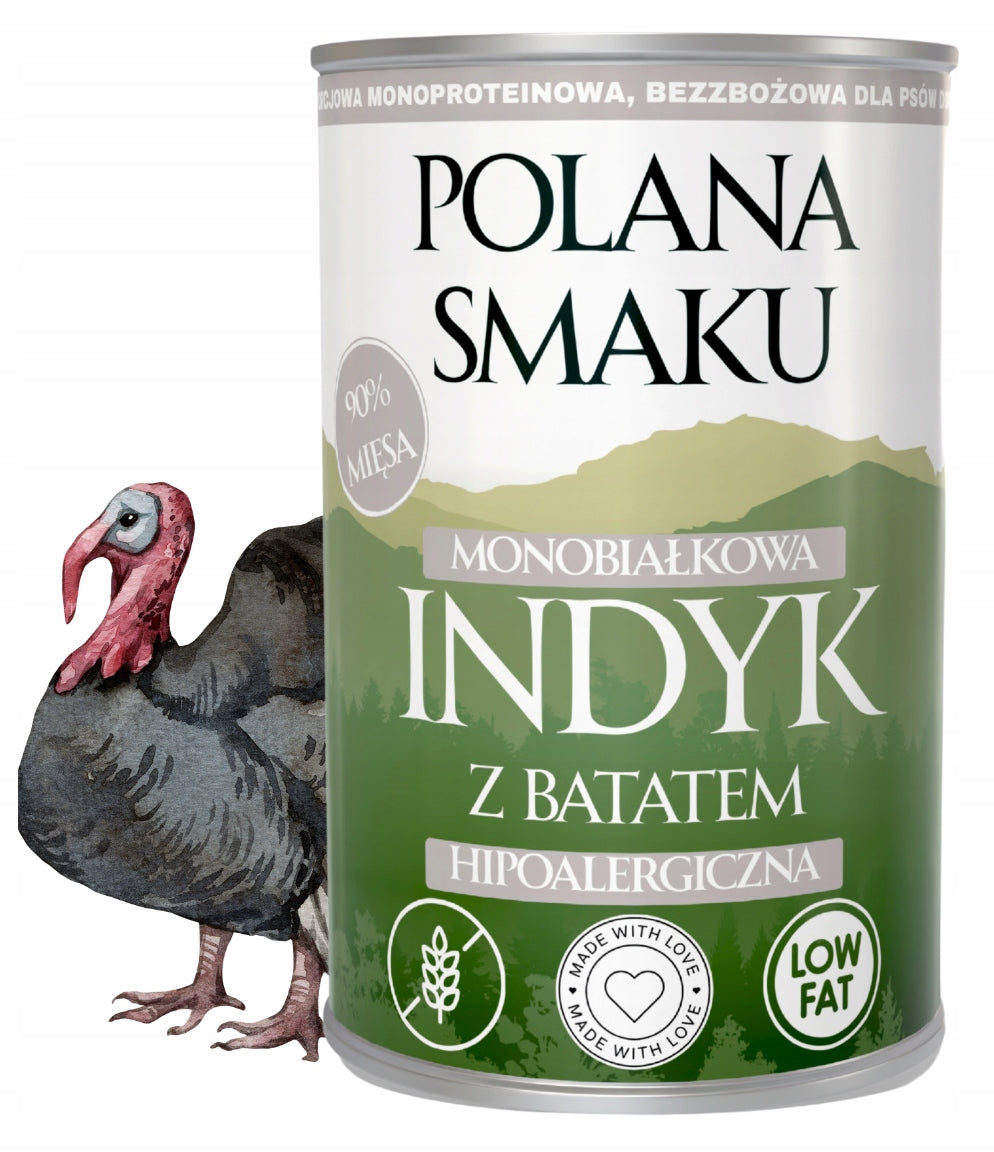 POLANA SMAKU Indyk z Batatem 400g karma mokra monoproteinowa dla psów dorosłych